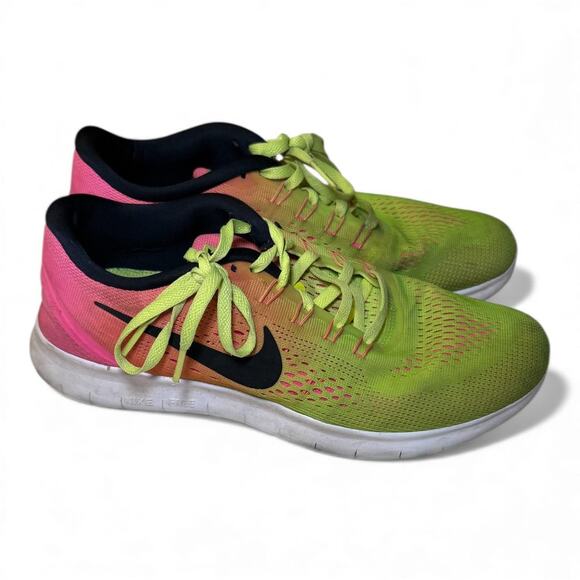 8.5 Nike Free RN – Volt/Pink Gradient Running Shoes 844630-999 - Picture 4 of 7